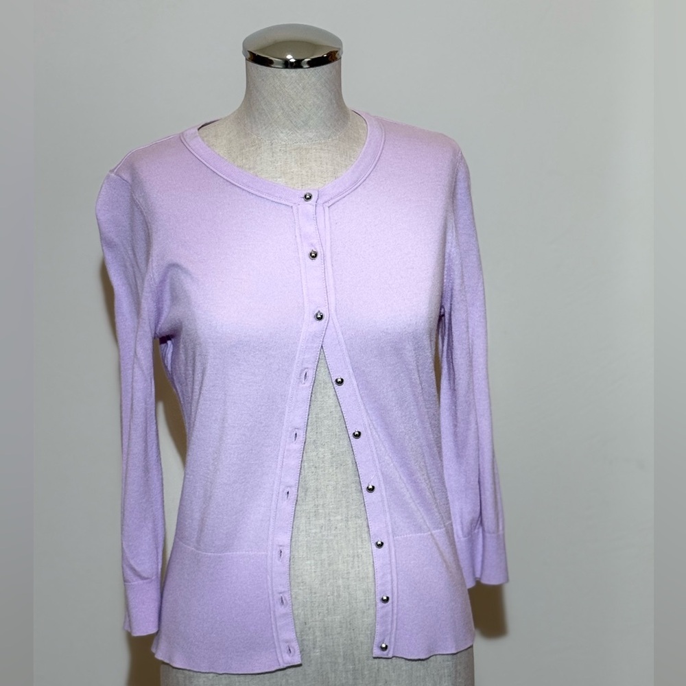 White House Black Market Lavender Cardigan - Picture 2 of 5
